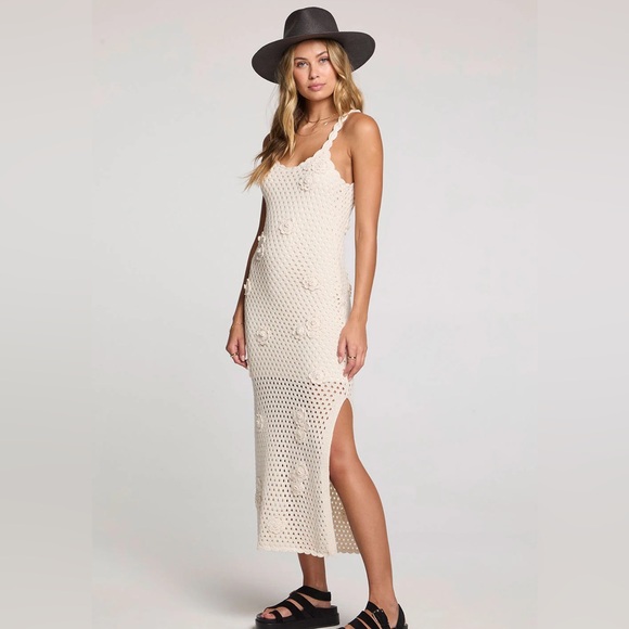 Salt Water Luxe Newland Midi Crochet Dress - Ivory - Picture 3 of 4